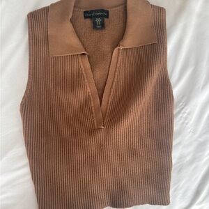 House of Harlow 1960 Tan V-Neck Sweater